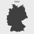 Political map of Germany isolated on transparent background