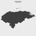 Political map of Honduras isolated on transparent background