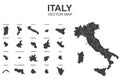 Political map of Italy isolated on white background Royalty Free Stock Photo