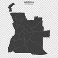 Political map of North Angola isolated on transparent background Royalty Free Stock Photo