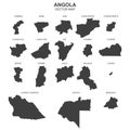 Political map of North Angola isolated on white background Royalty Free Stock Photo