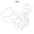 Political map of China isolated on white background Royalty Free Stock Photo