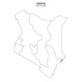 Political map of Kenya isolated on white background