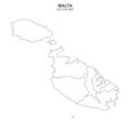 Political map of Malta isolated on white background