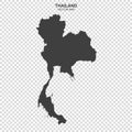 Political map of Thailand isolated on transparent background