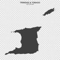 Political map of Trinidad & Tobago isolated on transparent background