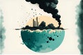 Vector illustration of the pollution of the environment. Pollution of the environment.