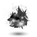 Vector Illustration.Polygon Geometry Background. Abstract Polygonal Geometric Shape.explosion. dimensional technology element with