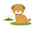 Vector illustration of a pooping dog clean up after your dog Royalty Free Stock Photo