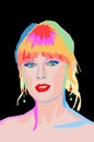 Taylor Swift, famous singer and song writer pop art Royalty Free Stock Photo