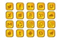 20 set social media icon with honey background edition