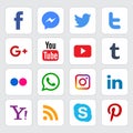 Popular social media logos set