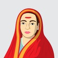 Vector illustration portrait concept of Savitribai Phule Royalty Free Stock Photo