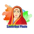 Vector illustration portrait concept of Savitribai Phule Royalty Free Stock Photo