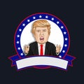 Vector illustration of a portrait of Donald John Trump