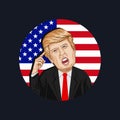 Vector illustration of a portrait of Donald John Trump