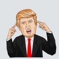 Vector illustration of a portrait of Donald John Trump