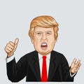 Vector illustration of a portrait of Donald John Trump
