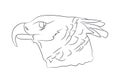 Vector illustration of portrait of eagle, drawing by lines Royalty Free Stock Photo