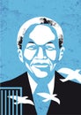 Vector portrait of Nelson Mandela Royalty Free Stock Photo