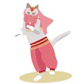 Cat Belly Dance in pink costume Royalty Free Stock Photo