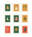Vector illustration of postage stamp. Royalty Free Stock Photo