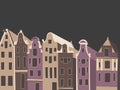 Vector illustration in postcard style with typical European city view