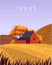 Texas ranch travel poster