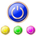 Vector illustration of power button. Royalty Free Stock Photo
