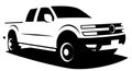 Vector illustration of American pickup truck with all wheel drive Royalty Free Stock Photo