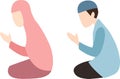 Vector - man and woman muslims illustration
