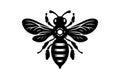 Bee Silhouette Vector Illustration EPS Royalty Free Stock Photo