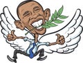 Vector illustration of President Obama as a Dove of Peace