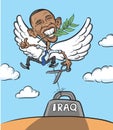 Vector illustration of President Obama as a Dove