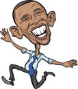 Vector illustration of President Obama jumping