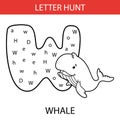 Animal letter hunt whale Royalty Free Stock Photo