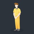 Vector illustration Prisoner with handcuffed hands Royalty Free Stock Photo