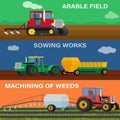 Vector illustration of the process seeding, growing and care.