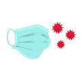 Vector illustration of a protective respiratory mask that fights against coronavirus. The concept of combating the Royalty Free Stock Photo