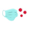 Vector illustration of a protective respiratory mask that fights against coronavirus.