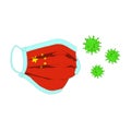 Vector illustration of a protective respiratory mask in the form of the flag of China.