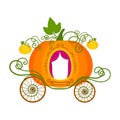 Vector illustration of pumpkin carriage isolated on white background Royalty Free Stock Photo