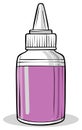 Vector illustration of a purple craft glue bottle with an applicator nozzle Royalty Free Stock Photo