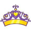 Vector Illustration Of Purple Princess Crown