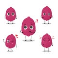 Vector illustration of purple sweet potato character with various cute expression, funny, tubers, happy Royalty Free Stock Photo
