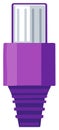 Vector illustration of a purple USB-C type C connector plug for data and charging Royalty Free Stock Photo