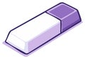 Vector illustration of a purple and white eraser, editing tool for removing pencil marks Royalty Free Stock Photo