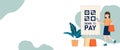 Vector Illustration, QR Code scanning Concept, Showing people scan code using smartphone, Suitable for landing page, UI Royalty Free Stock Photo
