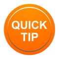 Quick tip orange round button help and suggestion concept