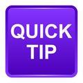 Quick tip purple square button help and suggestion concept Royalty Free Stock Photo